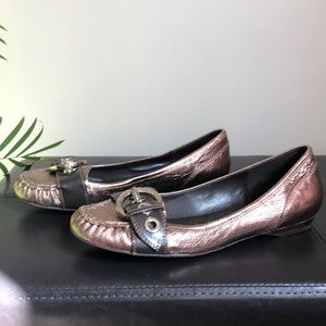 BCBGeneration Dinia metallic flats, gently worn, size 8